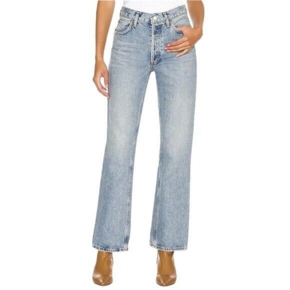 Agolde Denim - Agolde Mid Rise Relaxed Boot Straight Leg Jeans in Wireless Size 25